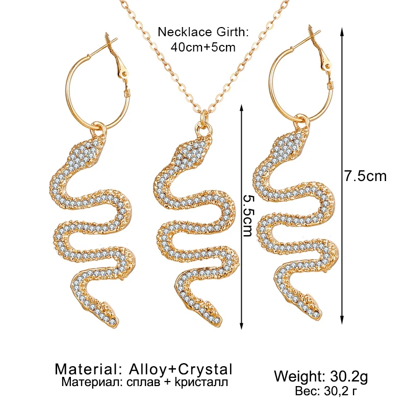 

IFKM Trendy Multi-layer Snake Chain Necklace For Women Punk Gold Animal Dangle Pendant Necklace Female Jewelry Gift
