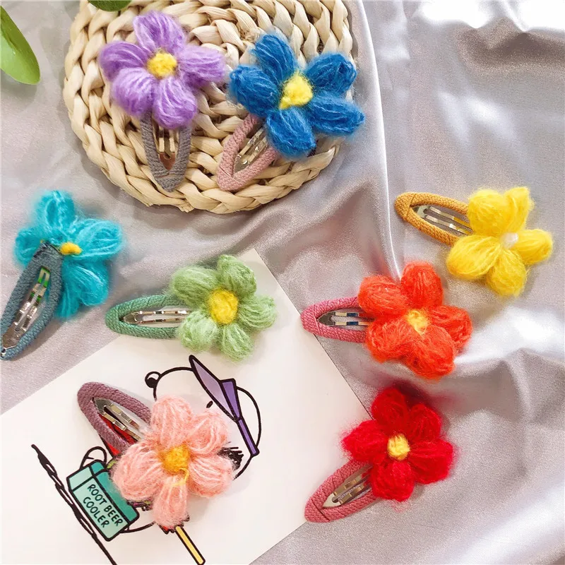 M MISM 2 шт. Хит корейский стиль Осень зима шерсть вязаный крючком сладкий цветок