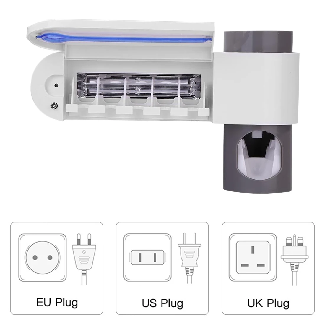 Антибактериальный держатель для зубных щеток с европейской и американской