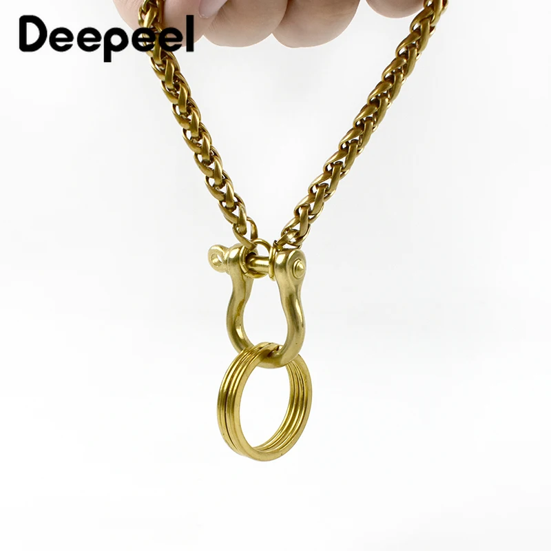 6mm Fashion Solid Brass Men Trousers Belt Chains O Ring Buckles Wallet Chain Keychain Decor Metal Buckle DIY Snap Hook | Багаж и сумки