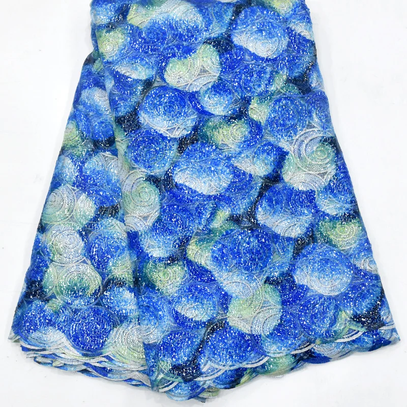 

Ourwin French Laces Fabrics High Quality Multicolor Latest Sequins African Tulle Lace Fabric 2020