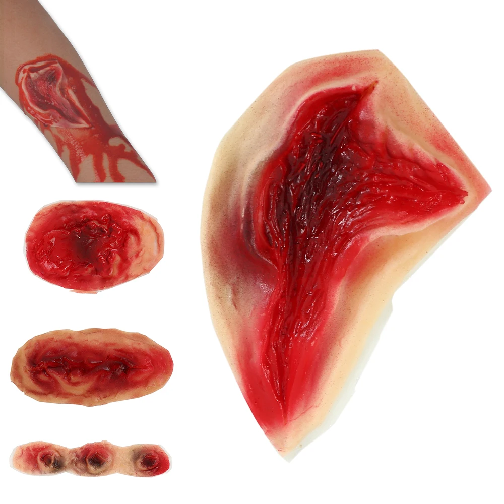 1 шт Хэллоуин Зомби шеи татуировки шрамов фальшивые шрамы кровавый костюм