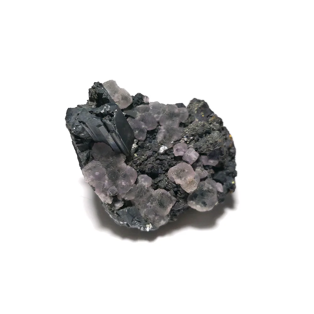 

20,8g B5-2b натуральный Bournonite халькопирит флюорит минеральное стекло образец украшения из Yaogangxian провинции Хунань, Китай (материк)