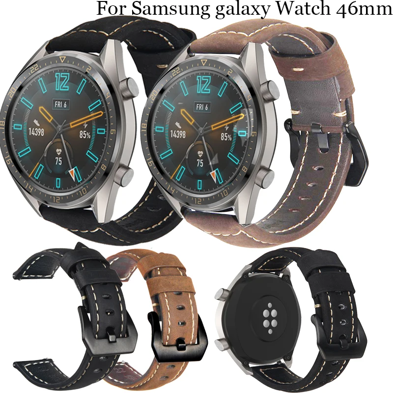 

22mm Genuine Leather High Qualitystrap Watch Accessories For Samsung galaxy Watch 46mm watch Strap For Samsung Gear S3 wirstband