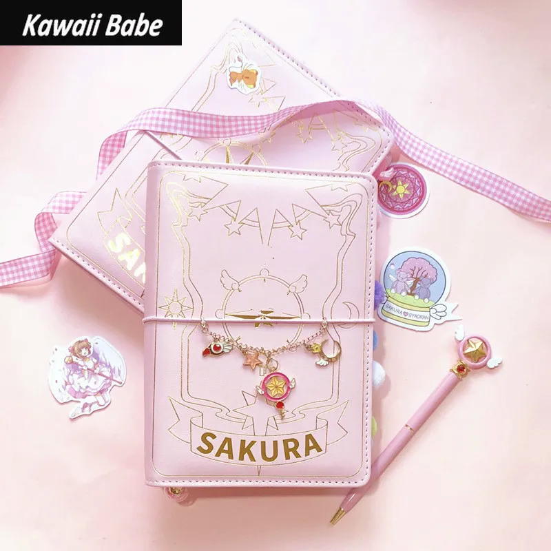

Japanese Sakura Loose-leaf Diary Notebook Kawaii Travel Journal Handbook Spiral A6 Daily Planner Organizer Bullet Pink Journal