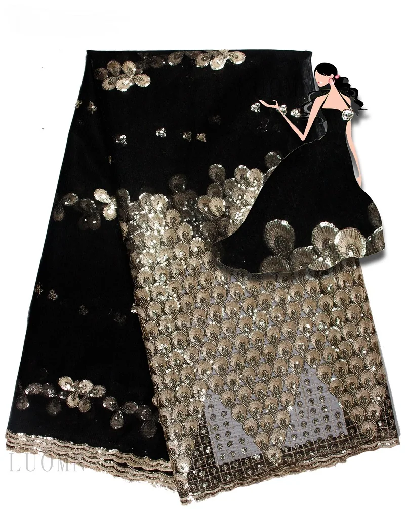 Винная Тюлевая кружевная ткань с блестками отделка африканская французская