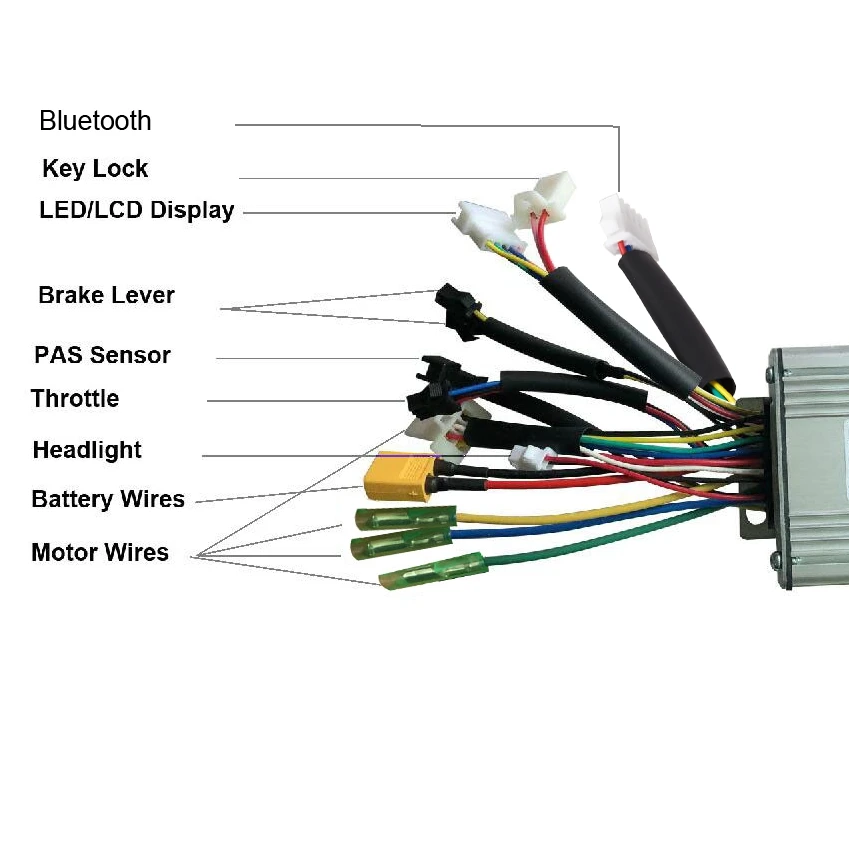 6 Mosfet контроллер KT подходит для е-байка 36В 250/300/500W электрический велосипед бесколлекторный шестереночный мотор с двойным режимом/Синусоидальная волна для е-байка программист