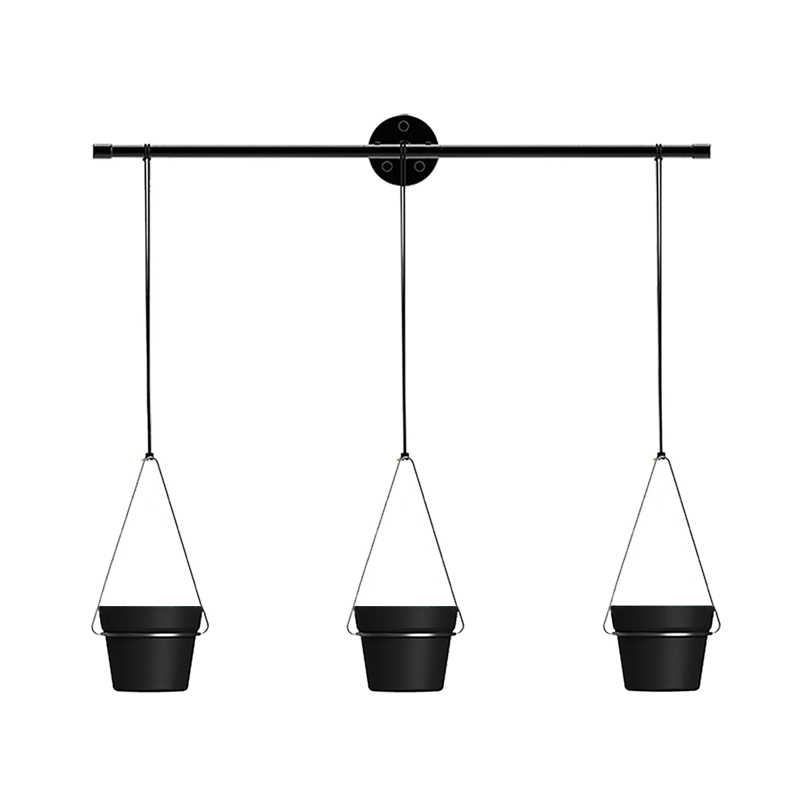 

Home Decor 3 Pot Indoor Plants Flowers Herb Garden Hanging Planter Modern Kitchen Window Round Balcony Holder Succulents Vine