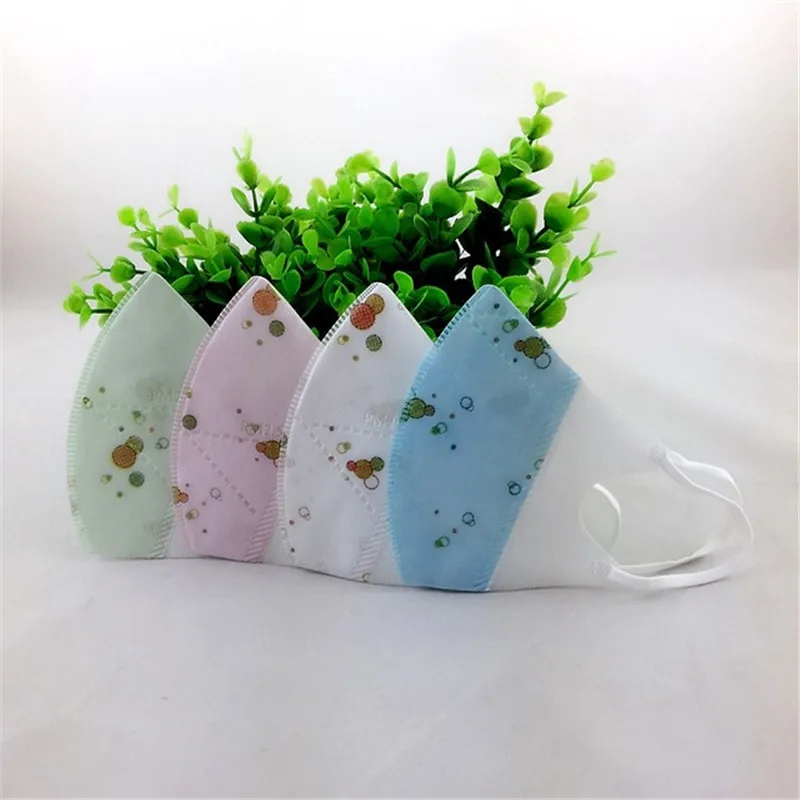 5pcs Child Folding Nonwoven Dust Anti Fog Disposable Mask Cute Colorful Cartoon Printed 3Layers Respirator | Красота и здоровье