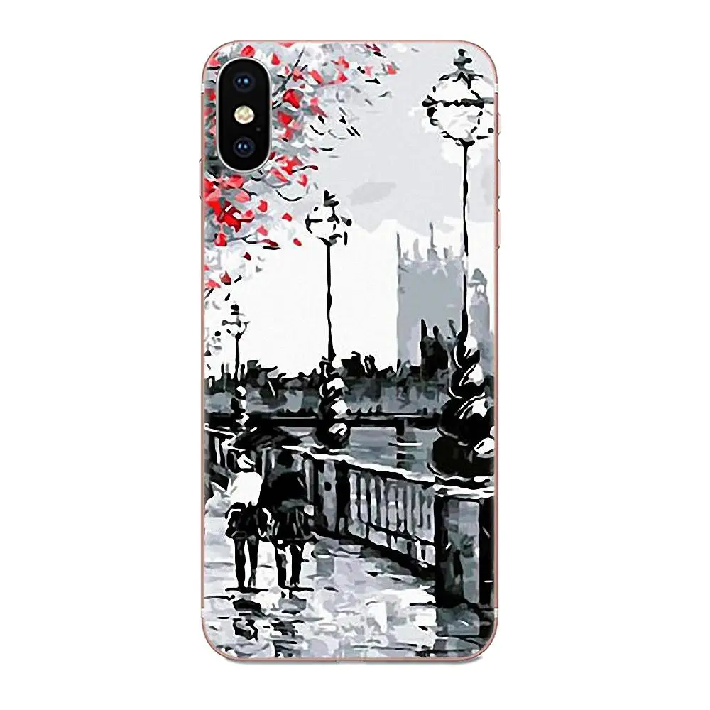 Лондон Париж Нью-Йорк влюбленный Осенний клен для samsung Galaxy Note 5 8 9 S3 S4 S5 S6 S7 S8 S9 S10 5G