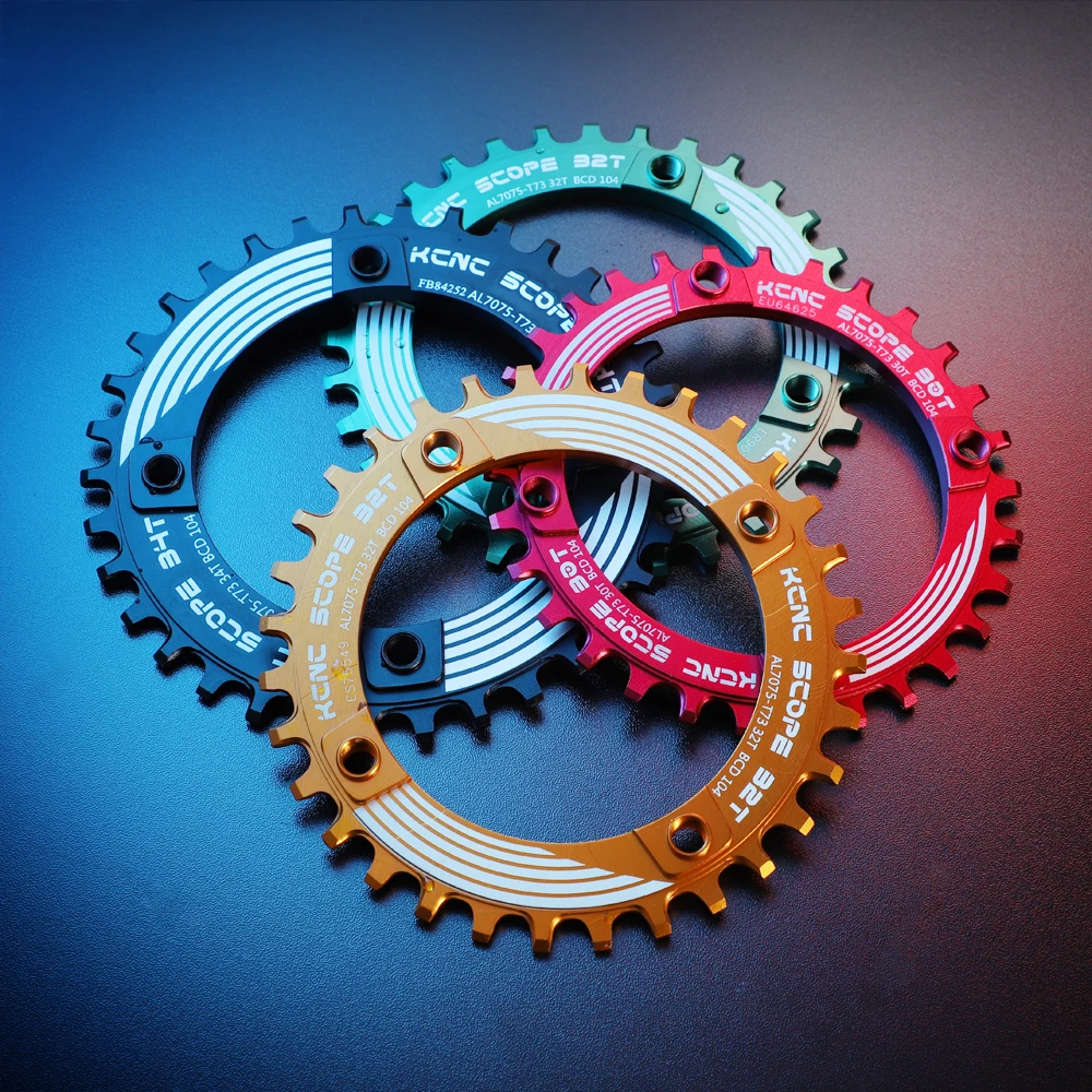 KCNC Scope 30T Mountain Bike Narrow Wide Chainring BCD104 30T 32T 34T 36T 38T  Front single Crankset Chainwheel