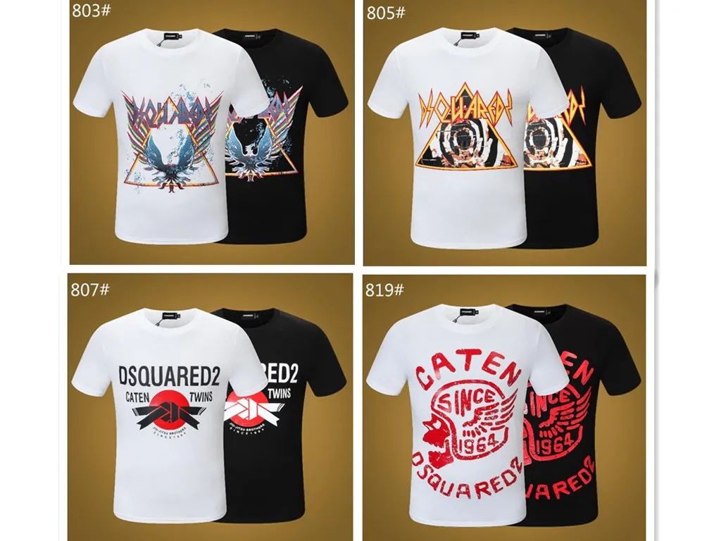

Summer New Style Dsquared2 Street Hip-Hop Round Neck Short-Sleeved T-Shirt Cotton Locomotive Letter Printing Casual T-Shirt