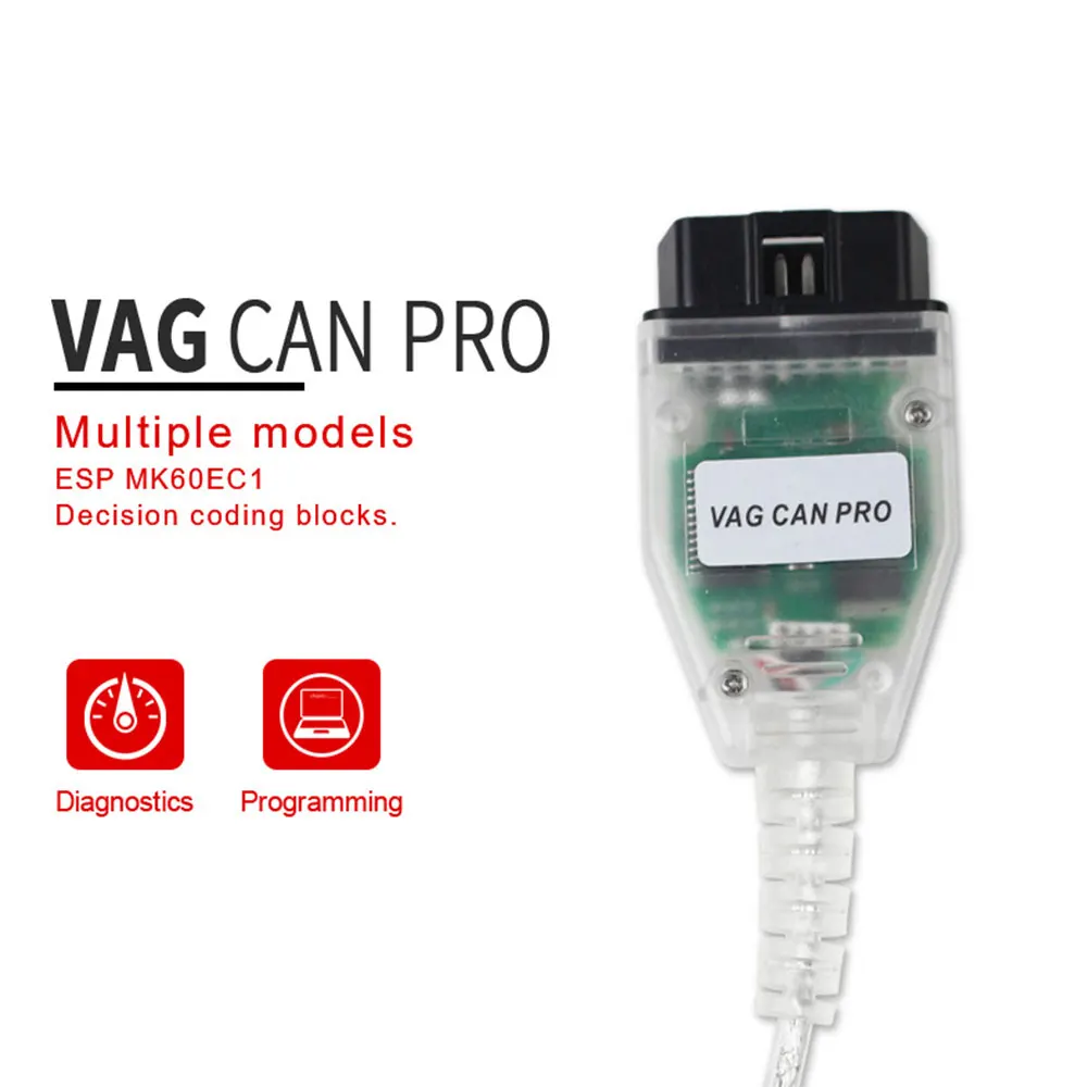 VAG Can PRO V5.5.1 VCP OBD2 Диагностический интерфейс USB кабель Поддержка Bus UDS K-Line работает