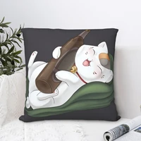 warm drink nyanko square pillowcase cushion cover funny zipper home decorative pillow case for home nordic 4545cm