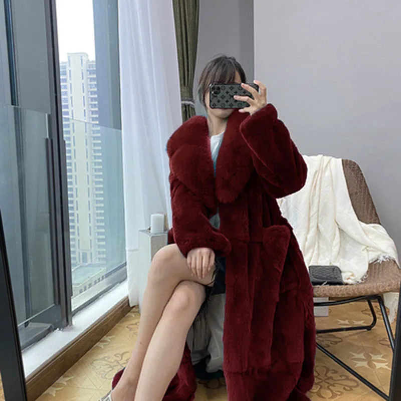 2022 New Faux Fur Coat Women's Mid-length European Coat Fashion Temperament Loose Especially Female Luxury Warm Leather Jacket