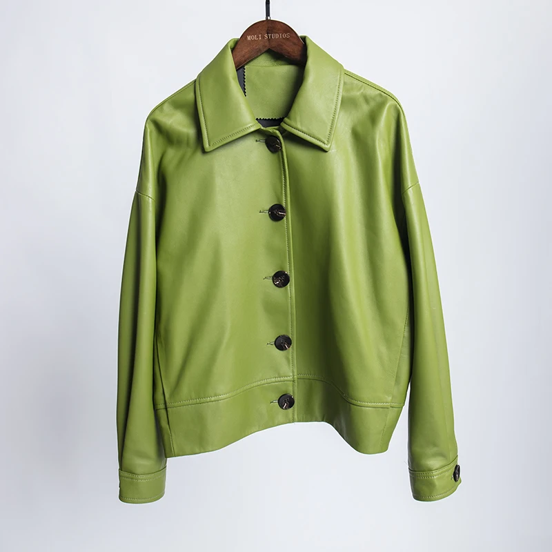 Осенняя модная куртка из натуральной кожи для женщин 2019 зима плюс размер