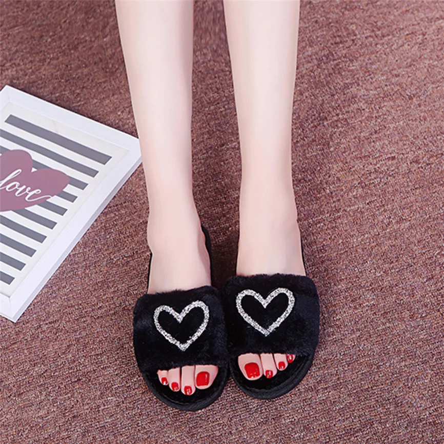 Женские зимние тапочки из хлопка теплая Нескользящая домашняя обувь с