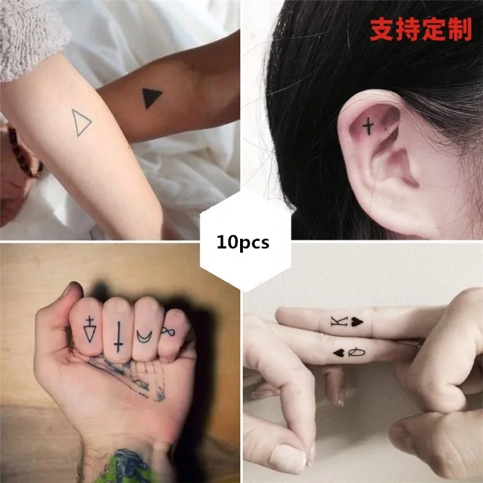 10 шт./компл. татуировки Временные буквы алфавита сердце маленькие временные