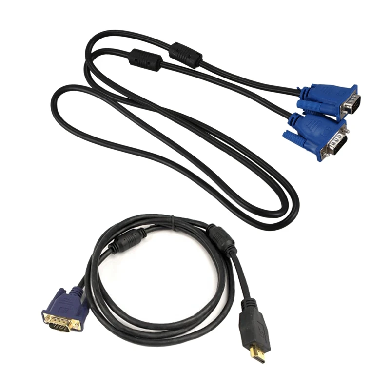 1 8 м 6 футов HDMI штекер VGA HD-15 Мужской кабель и черный синий 15 контактов Компьютерный