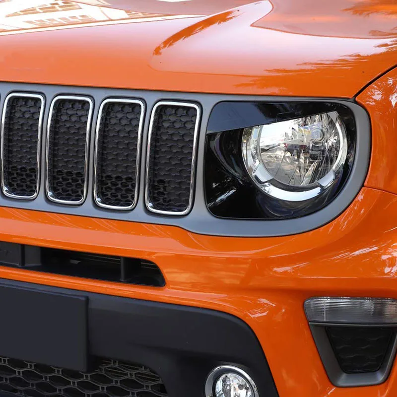 Headlight Cover Front Head Light Lamp Trim Angry Bird Protector for Jeep Renegade 2019 2Pcs Black | Автомобили и мотоциклы