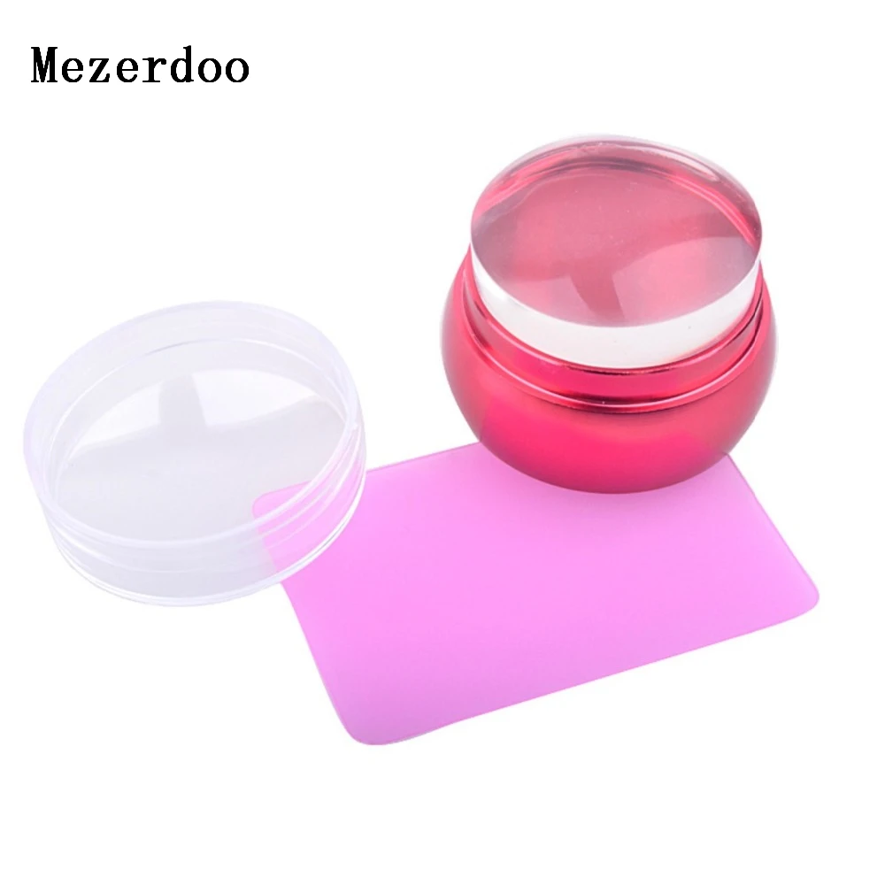 Прозрачный штамп для ногтей скребок штамповка силиконовая головка желе с