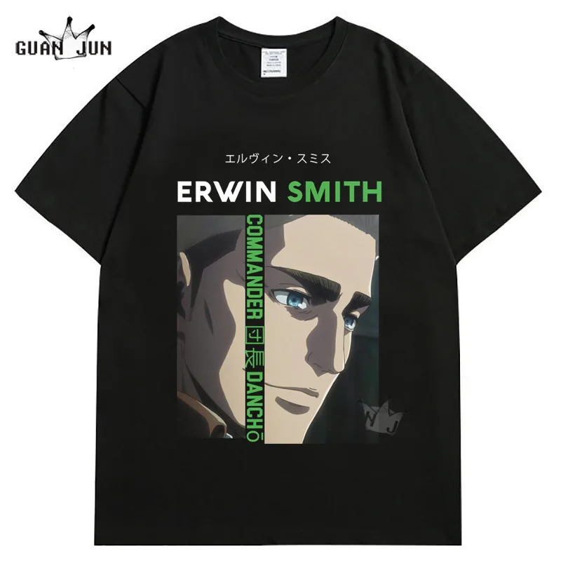 

ATTACK ON TITAN Ackerman Logo High-quality Men's Short-sleeved Tshirt O-neck Fashion Printing Harajuku Casual Daily Tshirt