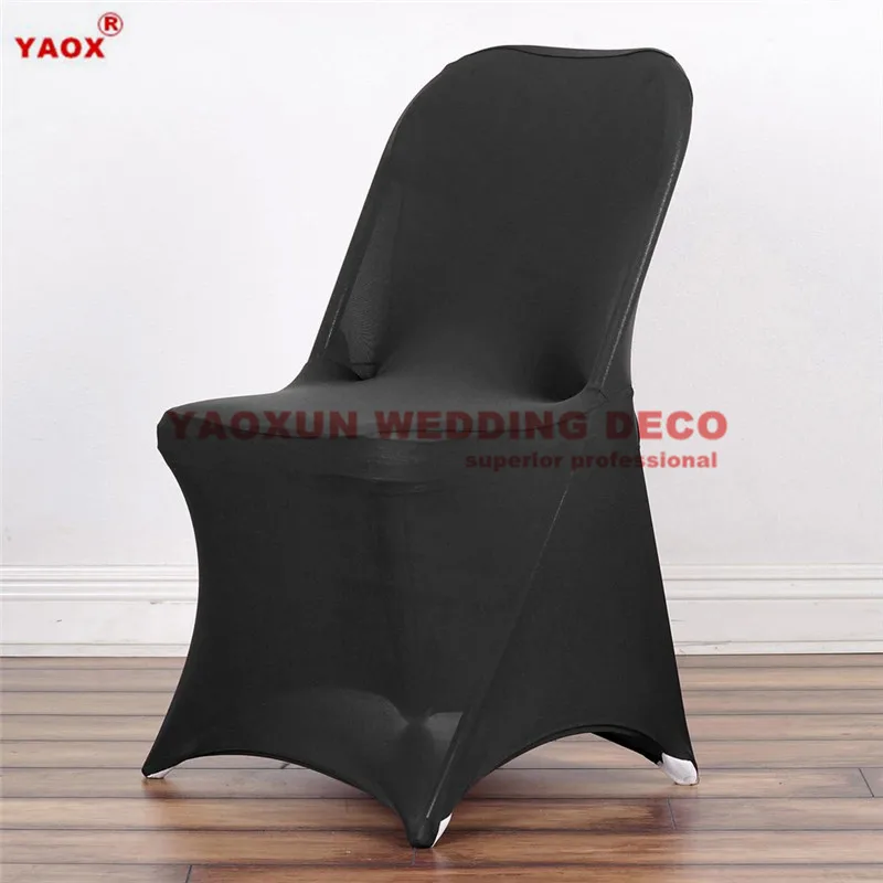 Бело черный складной чехол на стул из спандекса и лайкры для свадьбы банкета
