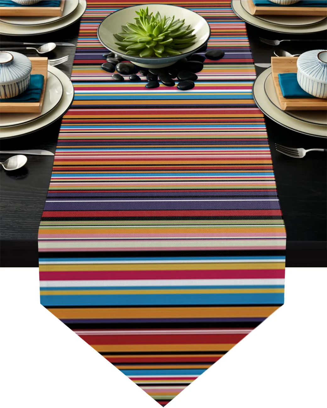 

Mexico Style Colorful Stripes Table Runner Tablecloth Placemat Table Mat For Home Textile Wedding Party Decoration Supplies