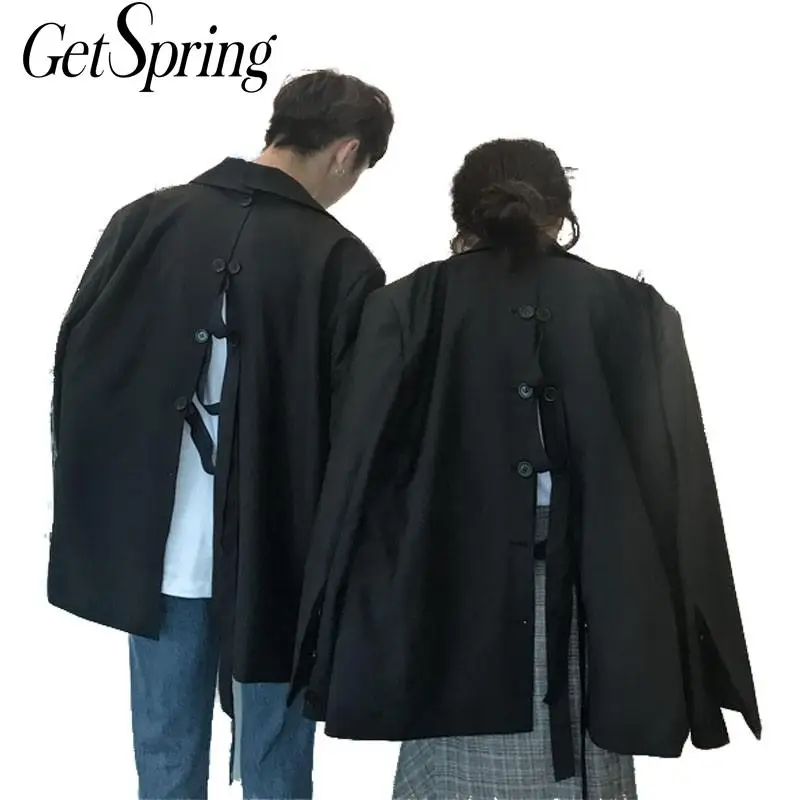 GETSPRING Женское пальто женские Костюмные с разрезом блейзеры неправильной формы
