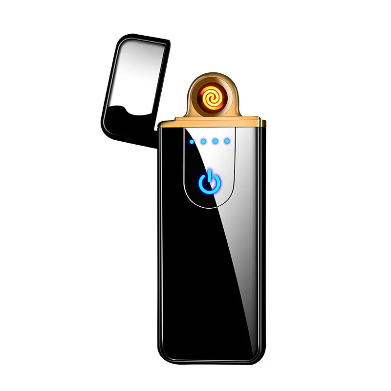 Ветрозащитная USB-зажигалка с датчиком отпечатков пальцев Электронная зажигалка