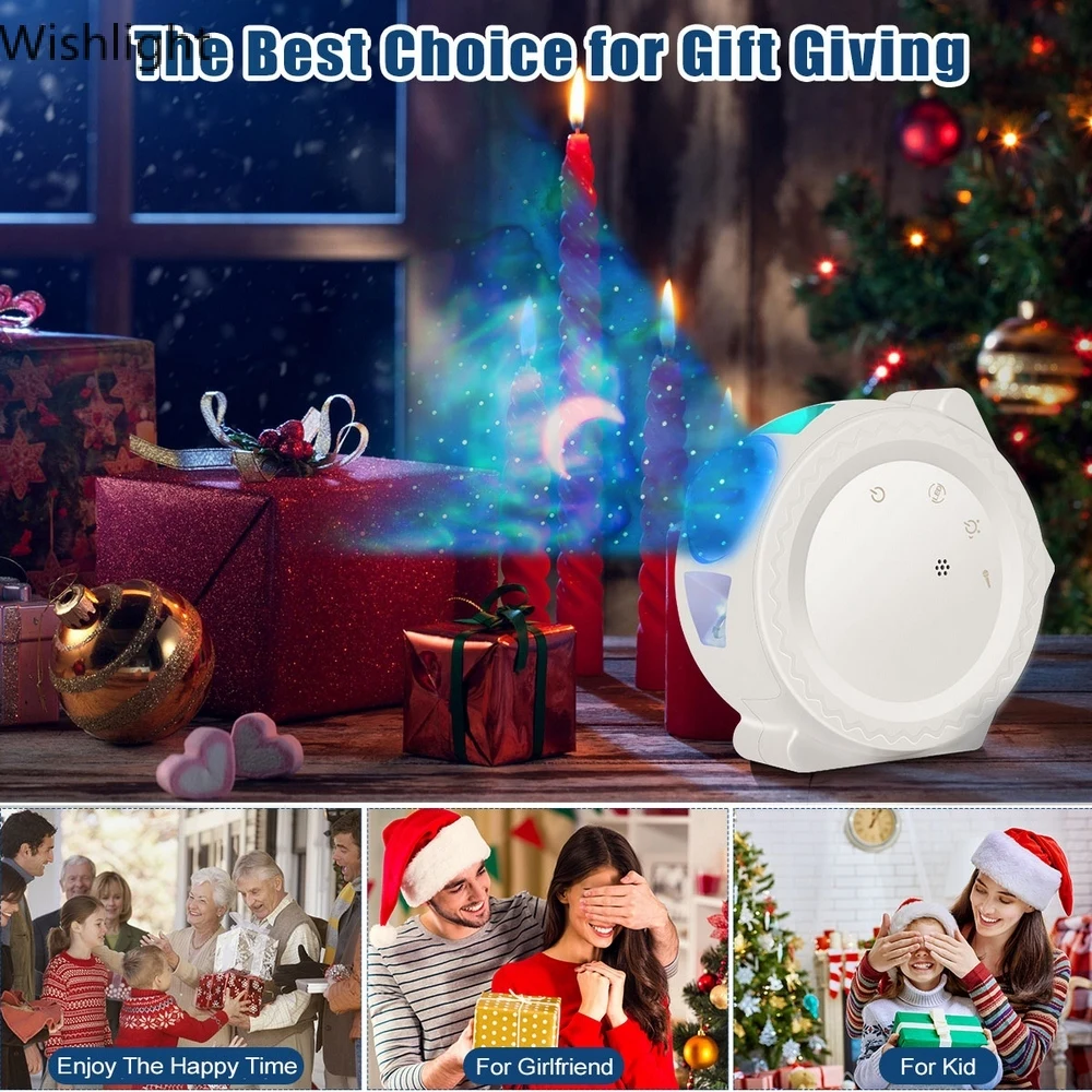 

360 Degree Rotation Atmosphere Lamp Starry Sky Projector Star Night Light Projection 6 Colors Ocean Waving Lights for Party