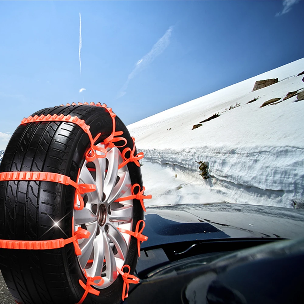 

Winter Outdoor Car Tire Wheels Anti-skid Chains Anti-slip Belt Emergency Chain 10Pcs/Set For Rainy Muddy Road Auto Accessories