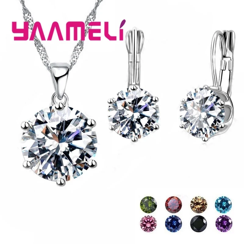 Комплект из колье и серёг серебра 925 пробы|silver jewelry set|sterling silver setfashion set |