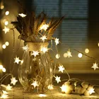 Световая гирлянда CHASANWAN, 3 м, 20 светодиодов, в форме звезды, на батарейный отсек, новогоднее и новогоднее украшение, рождественские украшения для дома