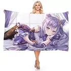 Пляжное полотенце Costom из аниме Genshin Impact Jean Klee Keqing Косплей Washcloth 3D Kawaii Loli халат для девочки бойфренд Washrag подарок