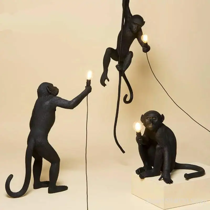 Monkey Pendant Light Seletti Hanging Lamp Lustre with E27 Led Bulb Kid Luminaire Home Loft Decor Fixture LED Bulbs Лампы и освещение