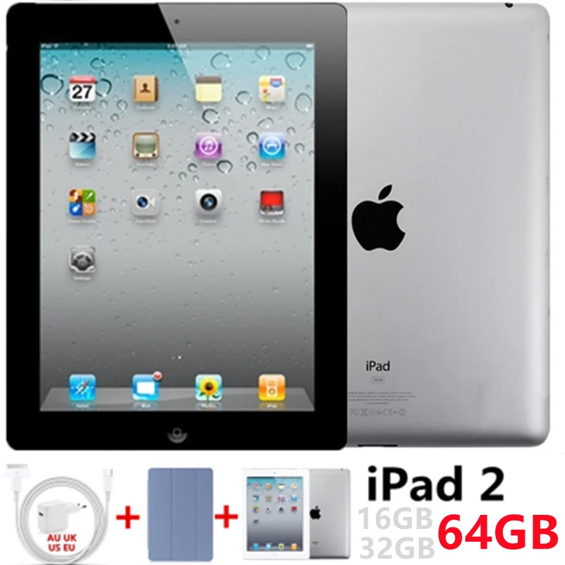 (Б/у Ipad) оригинальный Восстановленный Apple IPad 2 IPAD 2011 дюйма 16 ГБ 32 64 Гб Wifi версия