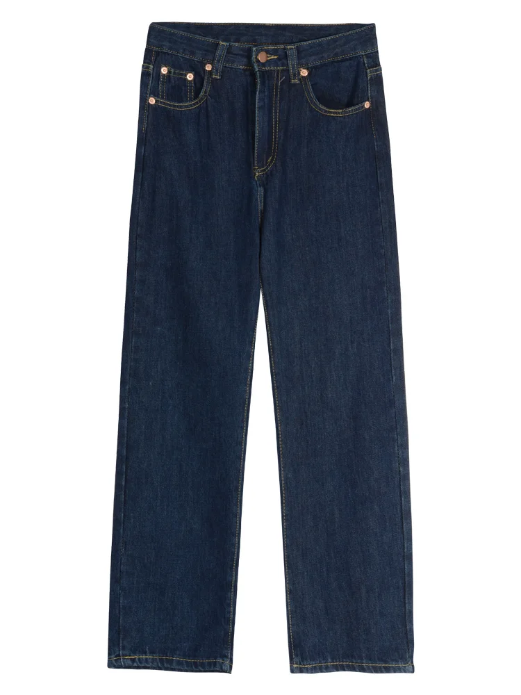 Осень 2021 свободные прямые джинсы женская одежда узкие брюки с высокой талией