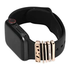 Металлические подвески, декоративное кольцо для Apple Watch, ремешок, Алмазное украшение для iwatch, браслет, умные часы, силиконовый ремешок, аксессуары