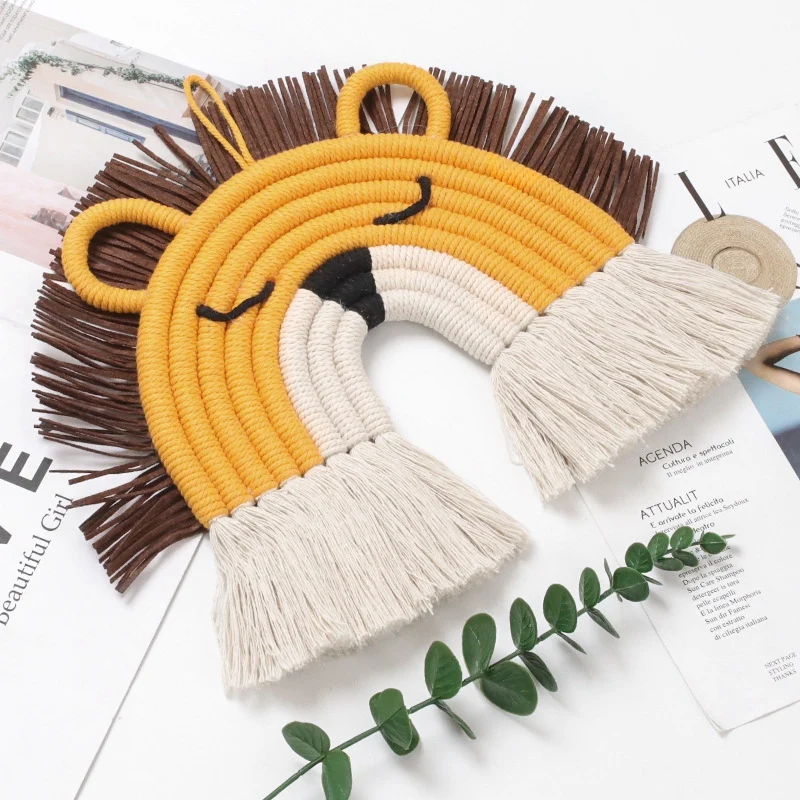 

Hand-Woven Rainbow Tapestry Ornaments Wall Tassel Hanging Pendant Kids Room Home Art Decoration