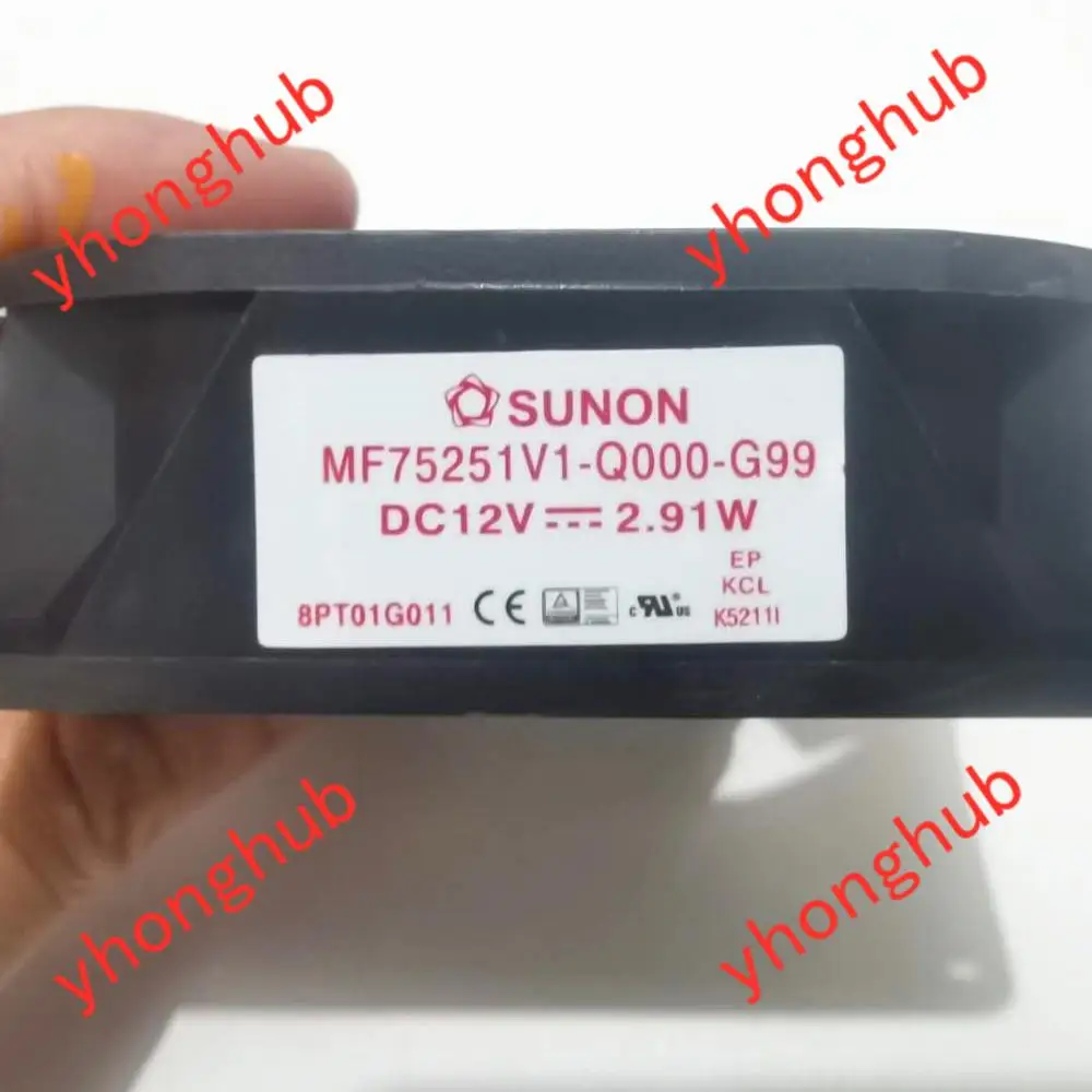 SUNON MF75251V1 Q000 G99 Сервер охлаждающий вентилятор AC/DC 12V 2 91 Вт 75x75x25 мм 3 провод|fan dc|square