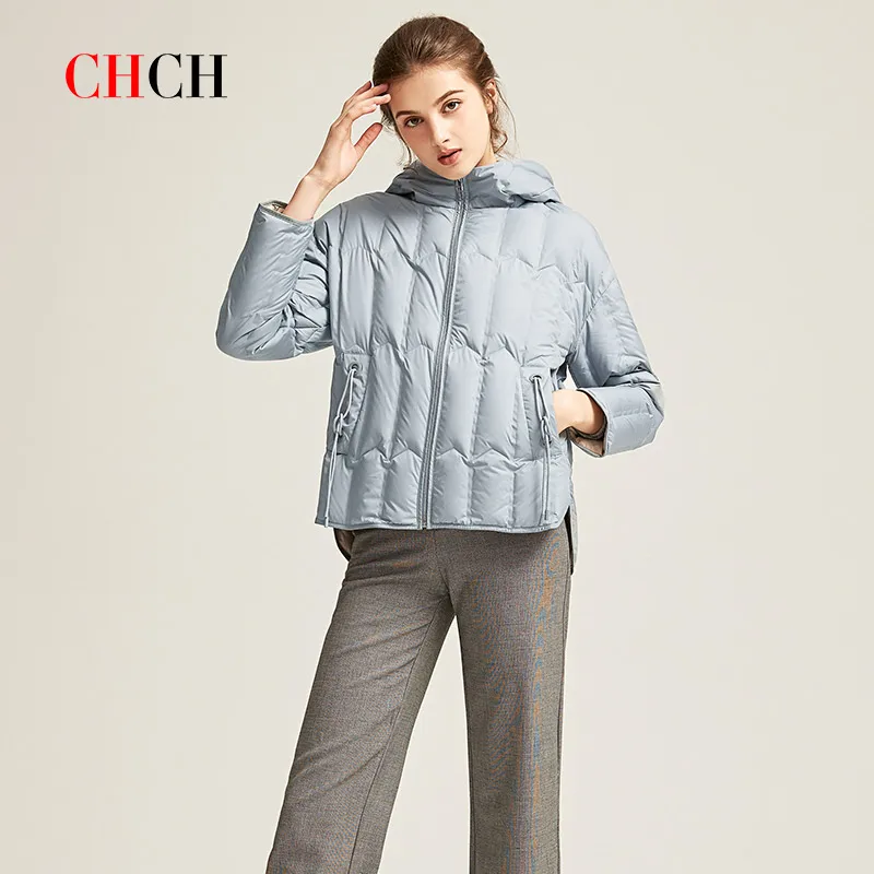 

CHCH Fashion 2021 New Women's Winter Pure Color Coat Women's Cotton Casual Jacket Warm Parker Jacket