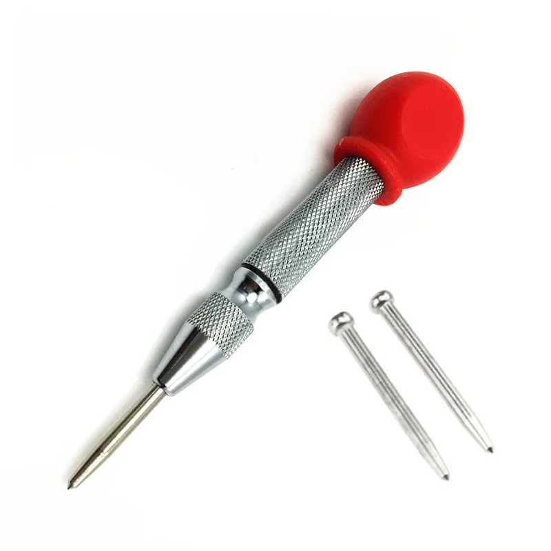 

1PC Automatic Center Pin Spring Loaded Mark Center Punch With 2PCS Punch Needle Wood Indentation Mark Woodworking Tool Bit