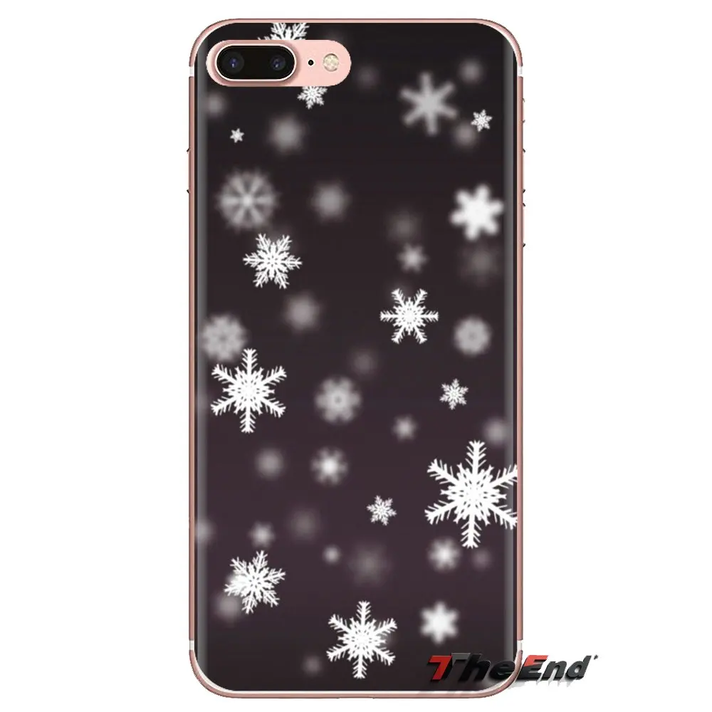 Для iPhone XS Max XR X 4 4s 5 5S 5C SE 6 6S 7 8 Plus samsung Galaxy J1 J3 J5 J7 A3 A5 корпус новогодний Снежинка