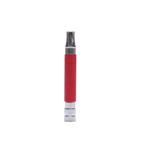 Ручка для бритвы Yaqi из латуни красного и хромированного цвета