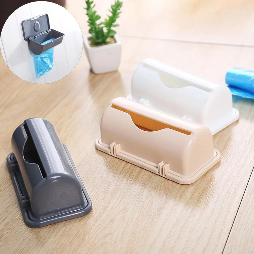

Wall Mounted Trash Bag Container Holder Plastic Storage Box Dispenser Eco Friendly Garbage Bag Container Organizer Kitchen Tool