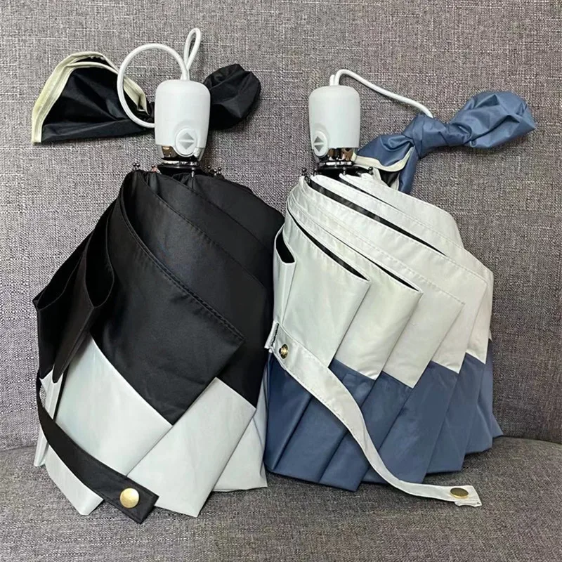 

Черный и белый двухцветный Зонт подарок женский складной зонт от солнца для солнечных лучей и дождя