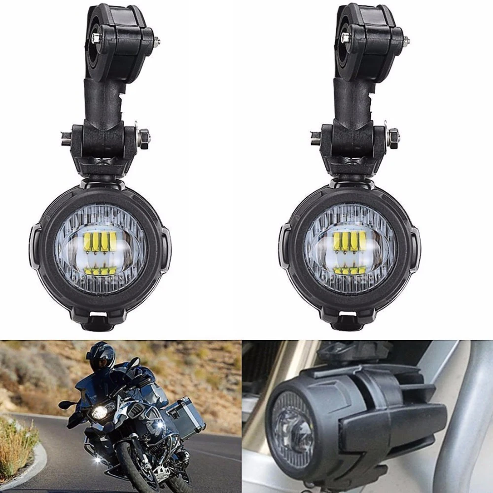 

2pcs 40W LED Auxiliary Fog Light Assemblies Safety Driving Lamp Motorcycle for BMW R1200GS F800GS