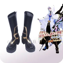 New Fate Grand Order Caster Merlin Cosplay Shoes High Heels PU Leather Anime Cosplay Boots Halloween