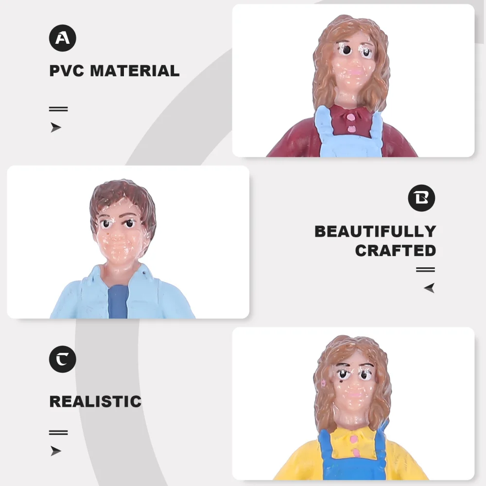 

3Pcs Life-like Figure Landscape Model Adornment Chic Micro Scenery Stand Decor